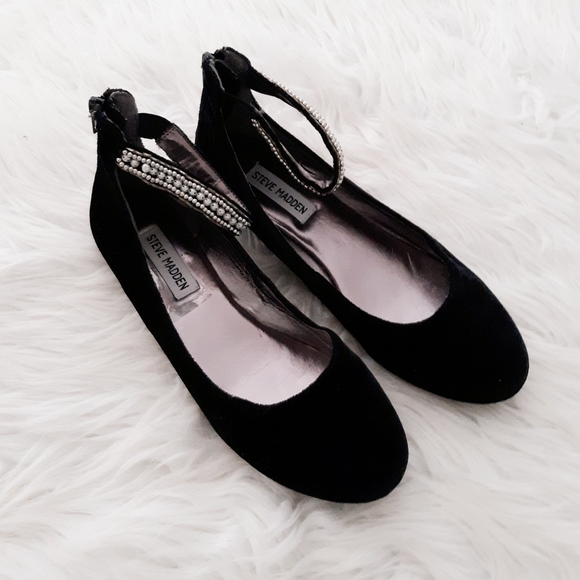 Steve Madden Velvet Beaded Ballet Flats - Picture 4 of 10